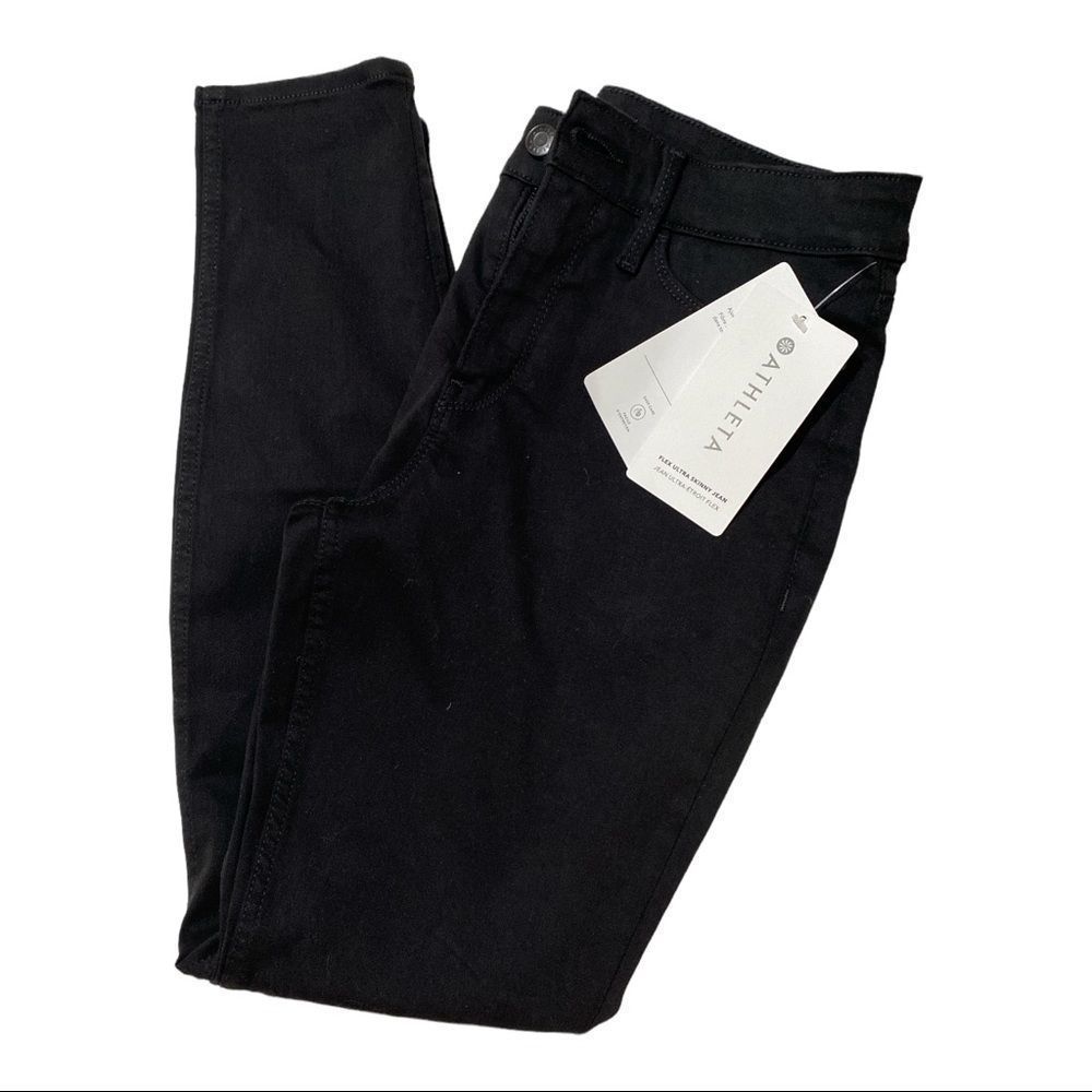 Athleta Flex Ultra Skinny Jean Black NWT 2 Petite​
